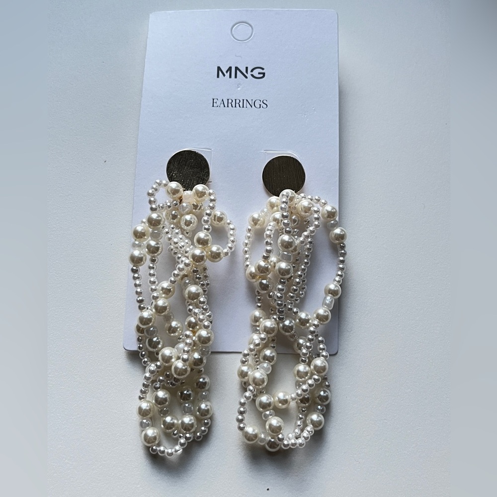 Mango Layered Pearl Earrings